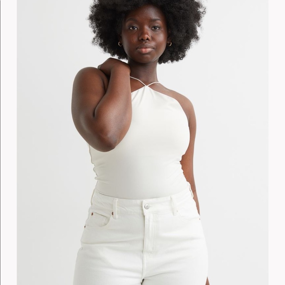 H&M White Thong Bodysuit Size XXL